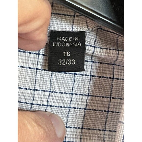 Esquire Men’s Dress Shirt BNWT Size 16/32-33 Slim Fit Blue Plaid - Picture 4 of 5